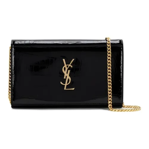 SAINT LAURENT Kate Лакированная кожа кожа сумка через плечо сумка на плечо женская черная
