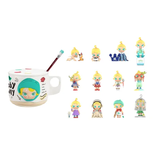 POP MART Малыш Molly Коллекция "Когда мне было три года" Случайный 1 Mystery Коробка + Керамическая Чашка Trend-ориентированные продукты