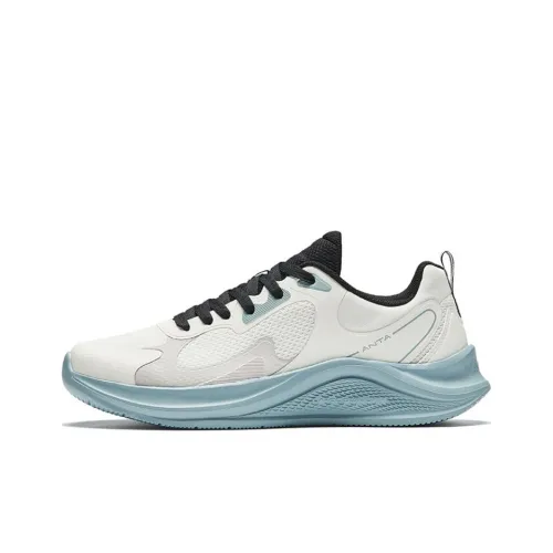 ANTA RUNNING Collection Амортизаторы Slip-resistant Низкий топ Повседневные беговые кроссовки Мужские Белый Синий