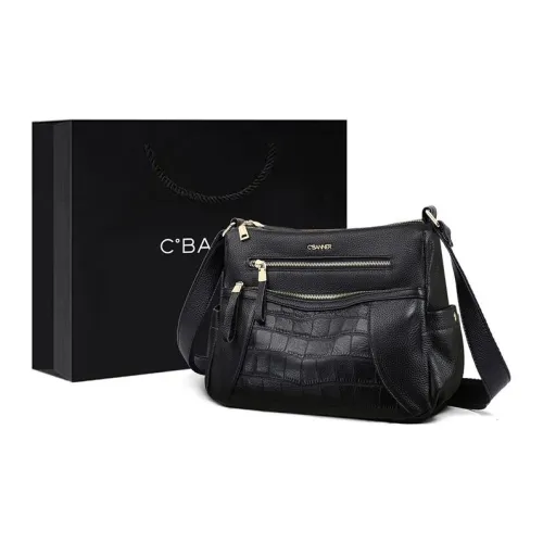 C°BANNER Корова Кожа с Синтетической Кожей Mom Сумка Плечевая Сумка Стандартная Женская Черная