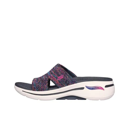 Skechers Go Walk Arch Fit Слипоны Женские Черный Розовый