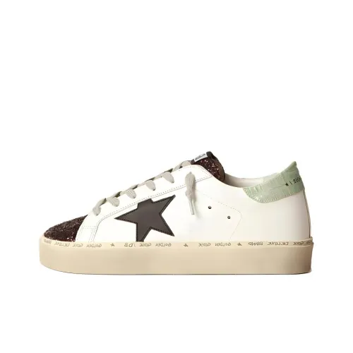 Golden Goose Hi Star Low Топ Кроссовки для скейтбординга Женские Белые Черные Зеленые Потертые