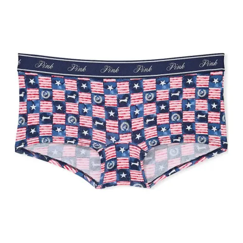 Victoria's Secret Розовый логотип Хлопок BOYSHORT PANTY OWAGP Женское нижнее белье 1 упаковка Многоцветный