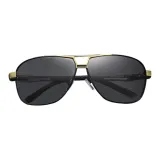 Черная золотая оправа с поляризованными фотохромными линзами + коробка