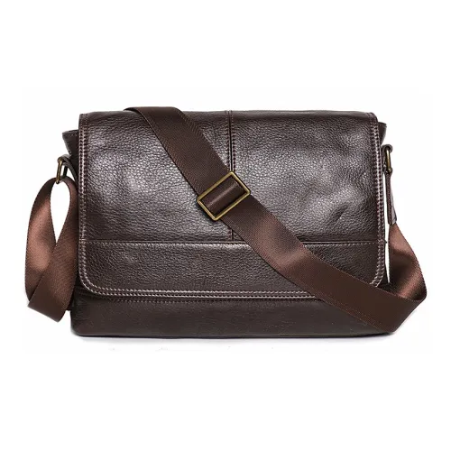 DOSRFINI Сумка через плечо из коровьей кожи стандартная мужская черная кофейная