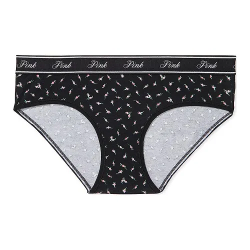 Victoria's Secret Pink Logo Cotton HIPHUGGER PANTY PBDF Трусы Женские 1 Пачка Черный