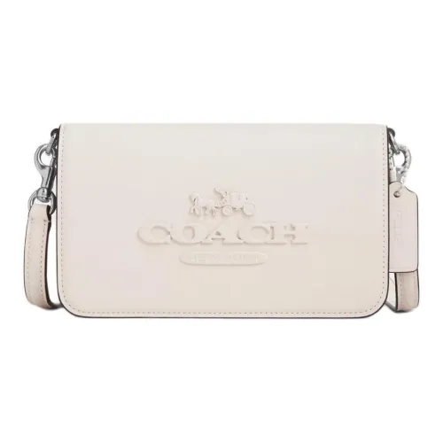 COACH Телячья кожа Сумка через плечо Сумка на плечо Женская серебряная Простое кольцо