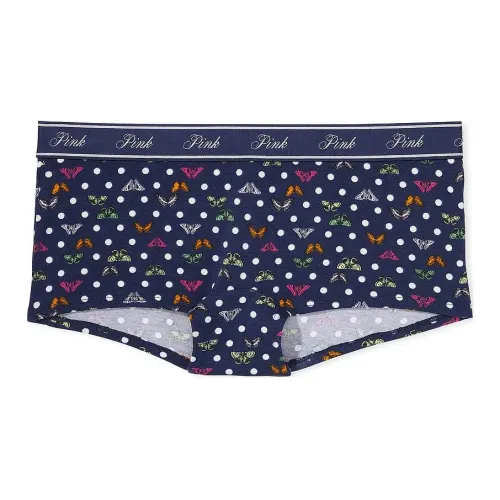 Victoria's Secret Розовый логотип Хлопок BOYSHORT PANTY MNBDP Нижнее белье Женские 1 шт Полночь Морской
