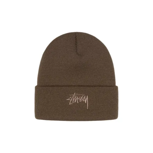 Stussy Акриловые Шапки-бини Унисекс Коричневый