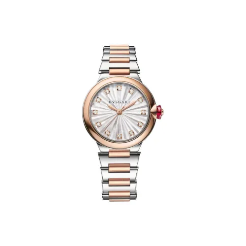 BVLGARI LVCEA Watch Автоматический Механический Механизм Нержавеющая Сталь 18K Розовое Золото Ремешок 33 мм