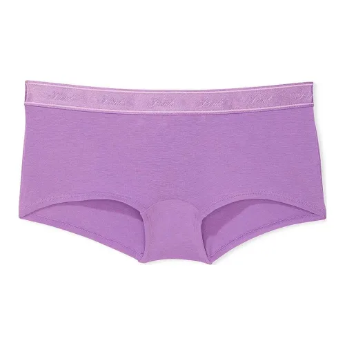 Victoria's Secret Розовый логотип Хлопок BOYSHORT PANTY Glazed Фиолетовый Нижнее белье Женские 1 шт Фиолетовый