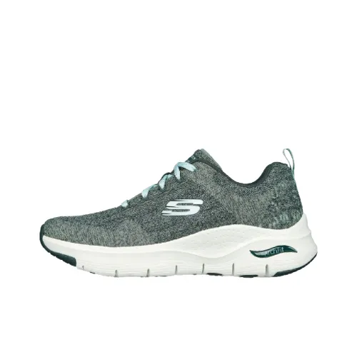 Skechers Arch Fit Устойчивые к истиранию Поддерживающие Низкие Кроссовки для бега Женские Зеленые