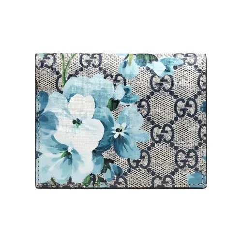 GUCCI GG Blooms Искусственная кожа с принтом держатель для карт кошелек женский синий красный