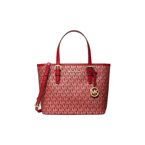 MICHAEL KORS Jet Set Travel Холст Сумка Маленькая Женская Красный Перец и Светлое Золото