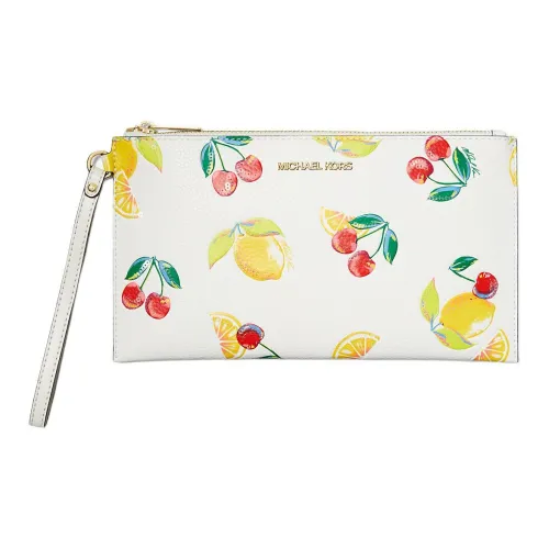 MICHAEL KORS Jet Set Travel ПУ (полиуретан) Полиэстер Запястье Сумка Клатч Большой Женский Оптический Белый
