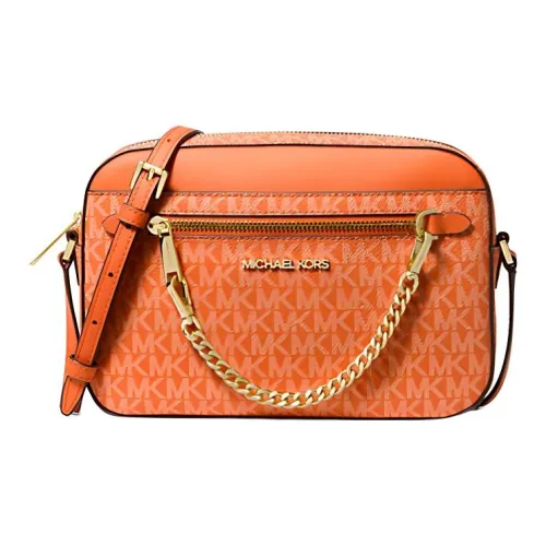 MICHAEL KORS Jet Set Холст Сумка через плечо Большая Женская Оранжевая