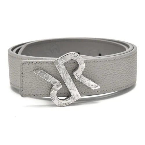 RARE Личи Зернистая текстура RARE Штамп Тисненый Позиционирование Стиль Кожаные ремни Мужской Светло-серый Ширина 3,4CM