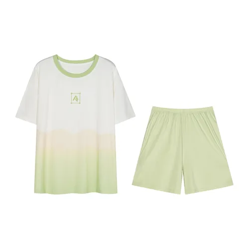White Ran Пижамный комплект Женские Градиент зеленый