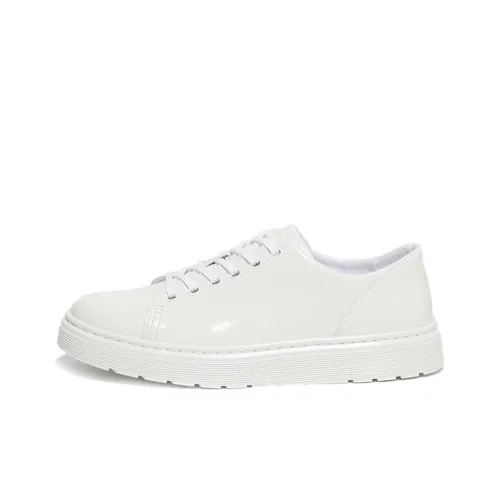 Dr.Martens Данте Patent Ударостойкий Быстросохнущий Устойчивый к истиранию Низкий Топ Скейтборд Кроссовки Женские Белые