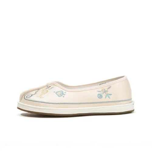 Old Meihua Женская повседневная обувь Ханьфу с вышивкой новый китайский стиль цвет экрю