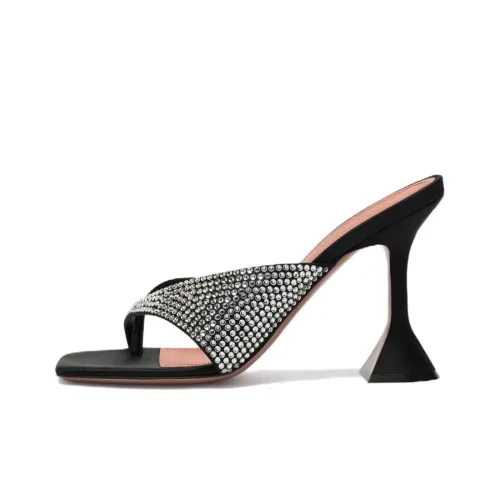 AMINA MUADDI Шлепанцы 9,5 см Женские Черные