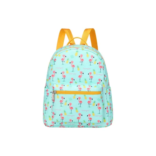 MOK Нейлон Студенческая Сумка Унисекс Зеленый Фламинго Фиолетовый Розовый Lettering Розовый Желтый Розовый Фиолетовый Акценты Глубокий Фиолетовый Галактический