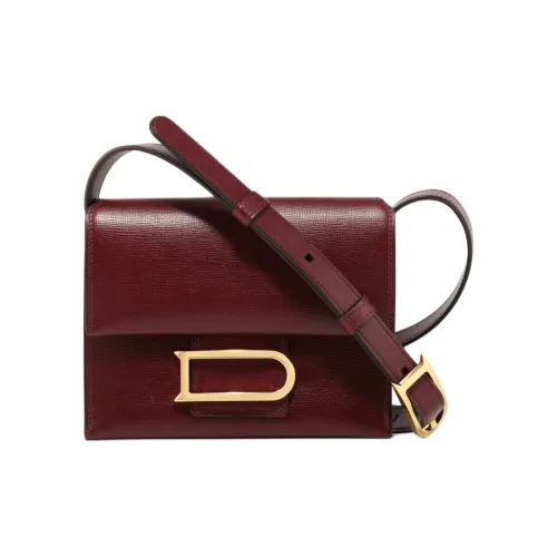 Delvau Рифленая кожа OPERA Сумка через плечо Маленькая Женская Бордовая