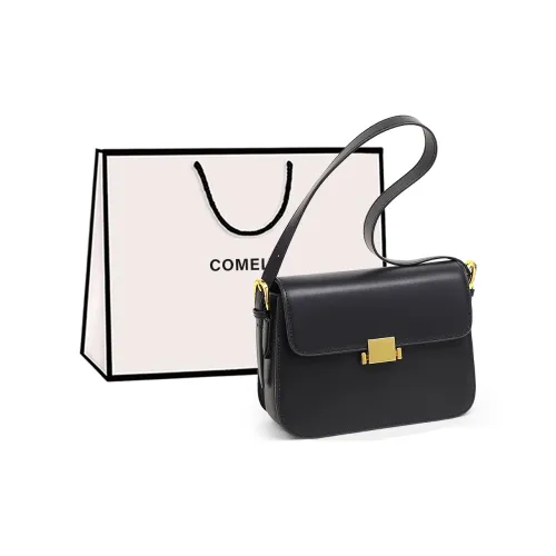 COMELY Коровья кожа с синтетической кожей сумка через плечо маленькая женская черный экрю