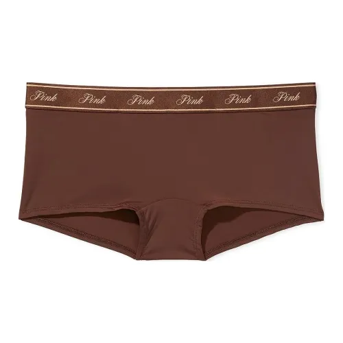 Victoria's Secret Розовый логотип Хлопок BOYSHORT PANTY Ганаш Нижнее белье Женские 1 шт Ганаш