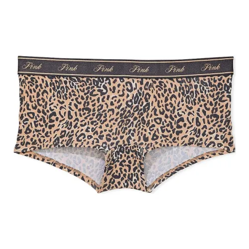 Victoria's Secret Розовый логотип Хлопок BOYSHORT PANTY PLP Нижнее белье Женские 1 упаковка Леопардовый принт