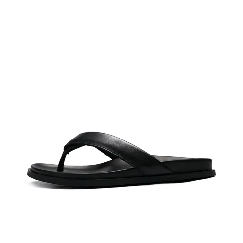 Brounvanm Резиновая подошва устойчивая к истиранию быстросохнущая шлепанцы мужской черный