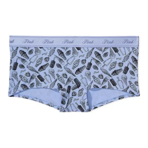 Victoria's Secret Розовый логотип Хлопок BOYSHORT PANTY HBLCPC Нижнее белье Женские 1 шт Синий