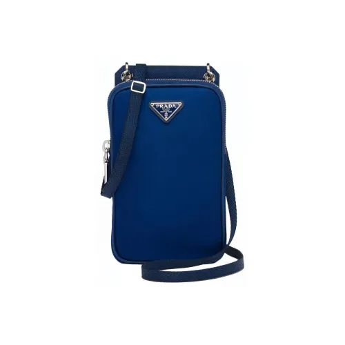 PRADA Nylon Одно Плечо Через Плечо Чехол для телефона Мужской Синий
