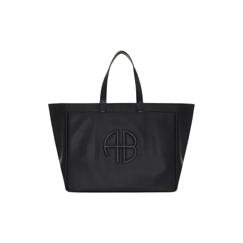 Anine Bing Переработанная кожа Тоут Сумка Сумка для покупок Сумка Сумка через плечо Большая Женская Черная