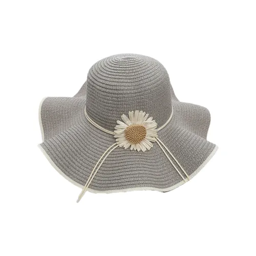 NOMK Соломенная плетеная шляпа с защитой от солнца женская