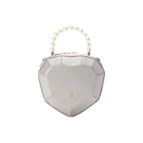 SAMANTHA THAVASA Сумка из синтетической кожи в форме сердца сумка через плечо сумка для женщин цвет серебряный