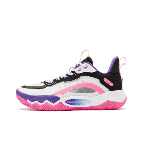 QIAODAN Амортизаторы Lower Skirt Устойчивый к истиранию Низкий Топ Баскетбольные кроссовки Мужские Белый Розовый