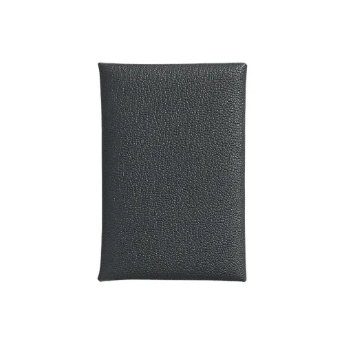 HERMES Calvi Mysore Шевро Кошелек Мелочь Кошелек Держатель для карт Женский Туманный и Черный