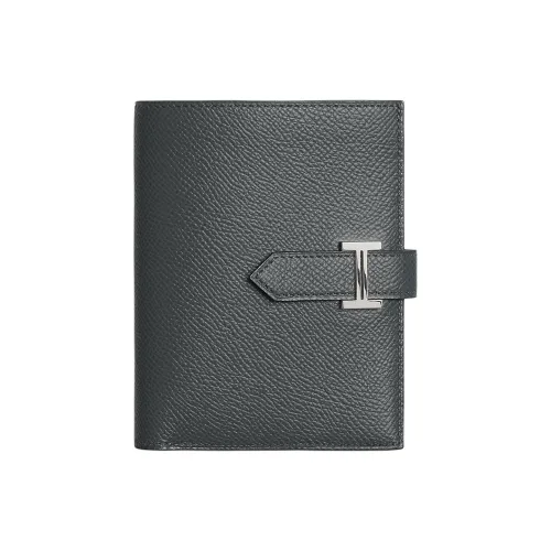 HERMES Bearn Epsom Телячья кожа Кошелек Женские H0 Misty Серый