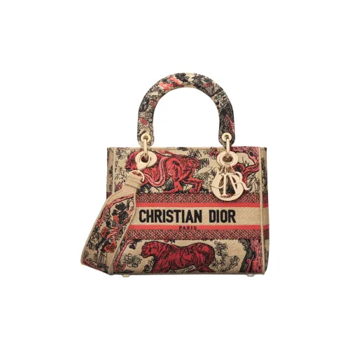 DIOR DIORIVIERALady D Лайт Вышивка Сумка через плечо Сумка Средний Женские Апельсин Коричневый