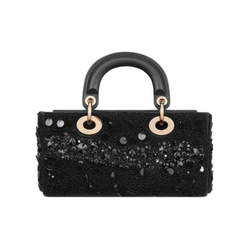 DIOR LADY D Joy Телячья кожа Сумка Lady Dior Сумка через плечо Сумка Маленькая Женская Черная