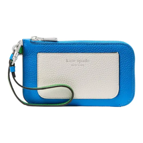 Kate Spade Litchi Grain Кожа Запястье Сумка Монетница Женская Летняя Ночь Синий Многоцветный