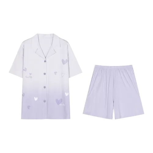 White Ran Pajama Комплект Женский Градиент Фиолетовый