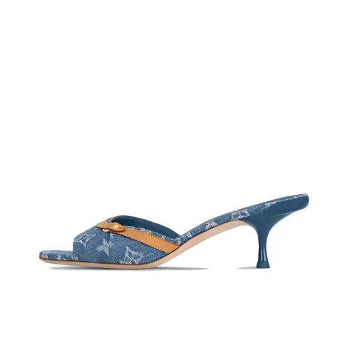 LOUIS VUITTON Revival Резиновая подошва Слипоны Женские Синие