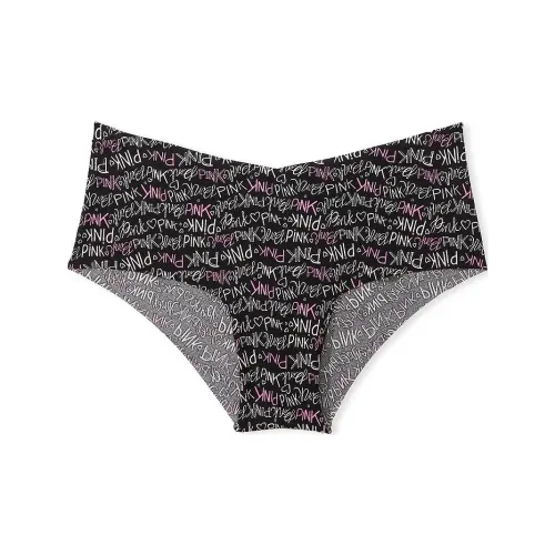 Victoria's Secret Розовый No Show Cheeky PANTY PBFP Нижнее белье Женские 1 шт Принт "Черный повсюду"