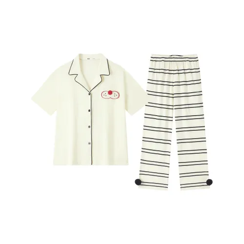 YSO Cool Cat Series Pajama Комплект Женский Кокосовое Молоко Белый