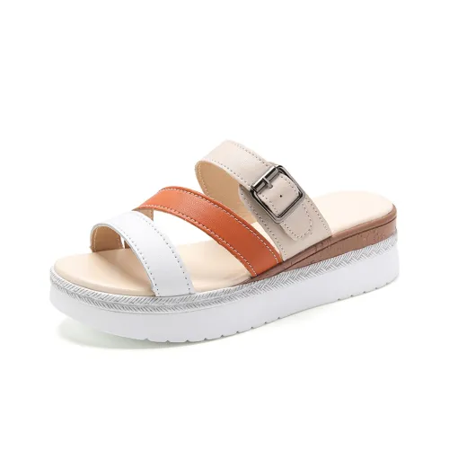 Reivanti Резиновая подошва противоскользящие слипоны женские белые апельсин