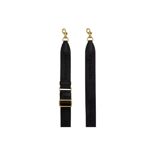 COACH Переработанный полиэстер текстиль ремень с телячьей кожей сумка ремень женский черный