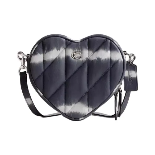 COACH Сердце Кожа Наппа Сумка через плечо Маленькая Женская Полночь Морской Синий Многоцветный