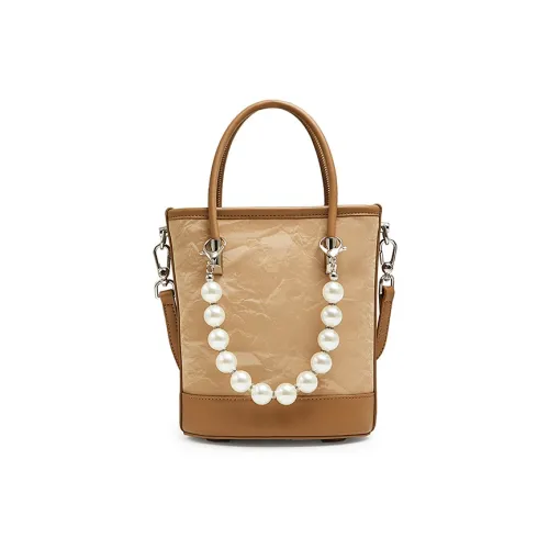 BASTO ПУ (полиуретан) Сумка-ведро Сумка через плечо Сумка Маленькая Женская Коричневая Серебряная